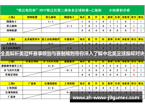 全面解析美冠杯赛事级别与赛制规则带你深入了解中北美足球巅峰对决